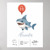 Gepersonaliseerde Teddybeer met ballonnen kwekerij Poster (Voorkant)