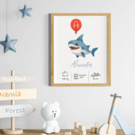 Gepersonaliseerde Teddybeer met ballonnen kwekerij Poster