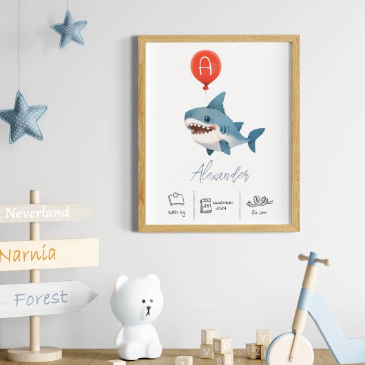 Gepersonaliseerde Teddybeer met ballonnen kwekerij Poster