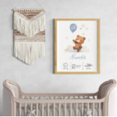 Gepersonaliseerde Teddybeer met ballonnen kwekerij Poster