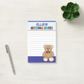 Gepersonaliseerde Teddybeer Mitswa - Blauw Post-it® Notes (Kantoor)