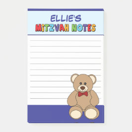 Gepersonaliseerde Teddybeer Mitswa - Blauw Post-it® Notes