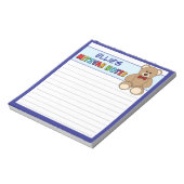 Gepersonaliseerde teddybeer Mitswa Blue Notitieblok (Linkerzijde)