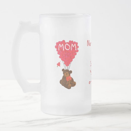 Gepersonaliseerde teddybeer moederdag matglas bierpul (Links)