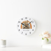 Gepersonaliseerde teddybeer regenboog boho kinderk ronde klok (Huis)