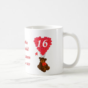 Gepersonaliseerde teddybeer Sweet Sixteen Koffiemok