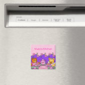 Gepersonaliseerde teddybeer thee party magneet (Insitu (Vaatwasser))