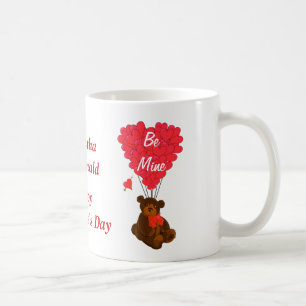 Gepersonaliseerde teddybeer Valentijnsdag Koffiemok