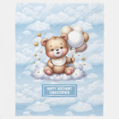 Gepersonaliseerde teddydeken voor het eerste jaar  fleece deken (Voorkant)