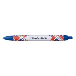 Gepersonaliseerde tegel van de vlag van de Republi Zwarte Inkt Pen