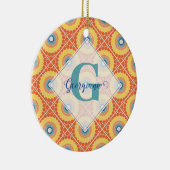 Gepersonaliseerde Tegelvormige Egeïsche Zomer Radi Keramisch Ornament (Rechts)