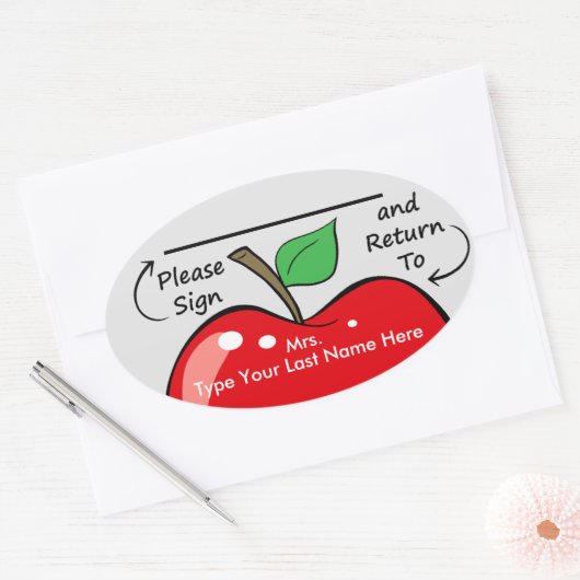 Gepersonaliseerde teken- en retourleraar Sticker (Envelop)