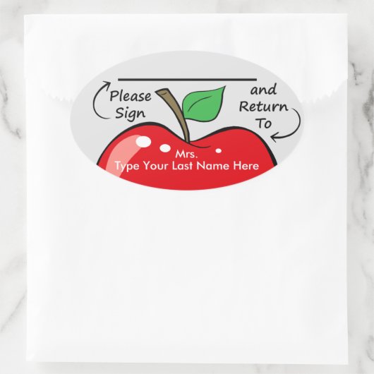 Gepersonaliseerde teken- en retourleraar Sticker (Tas)