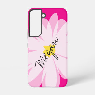 Gepersonaliseerde tekening van roze en witte madel samsung galaxy hoesje