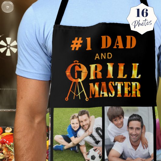 Gepersonaliseerde tekst #1 DAD GRILL MASTER 16 Fot Schort