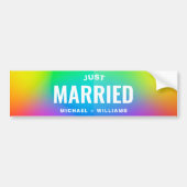 Gepersonaliseerde tekst Alleen gehuwde regenboogka Bumpersticker (Voorkant)