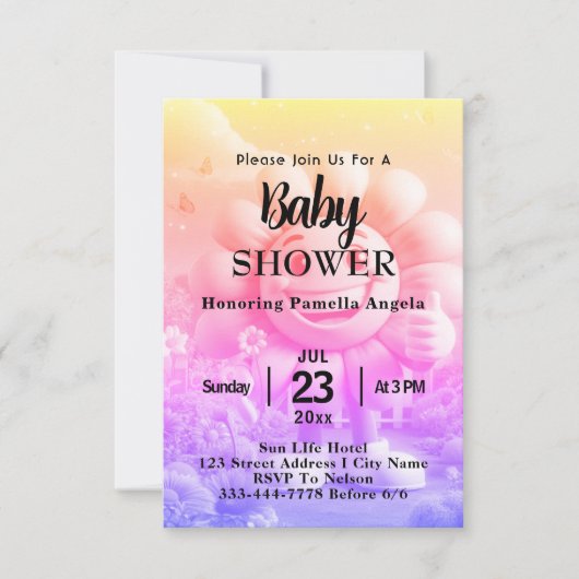 Gepersonaliseerde tekst Baby shower Kaart (Voorkant)
