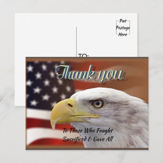 Gepersonaliseerde Tekst Bedankt Patriottische Sjab Briefkaart (Voorkant / Achterkant)