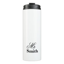 Gepersonaliseerde tekst de heer Smith Name White B Thermosbeker