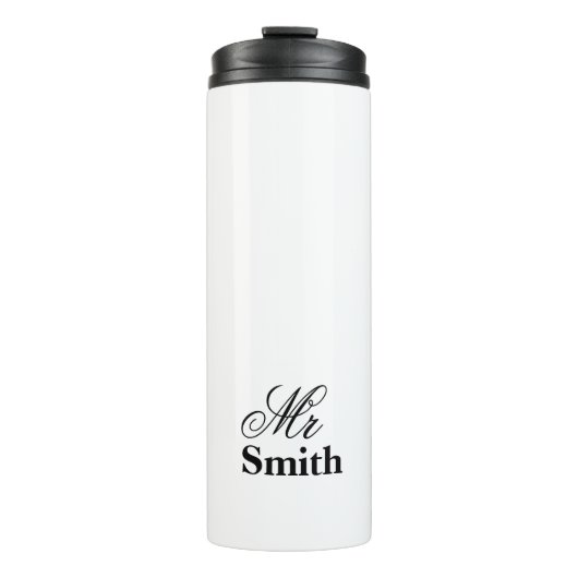 Gepersonaliseerde tekst de heer Smith Name White B Thermosbeker (Voorkant)
