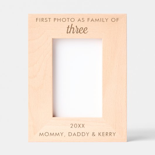 Gepersonaliseerde tekst Eerste familiefoto gegrave Gegraveerde Lijstjes (Voorkant)