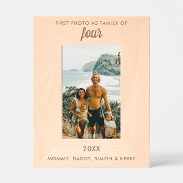 Gepersonaliseerde tekst Eerste familiefoto gegrave Gegraveerde Lijstjes