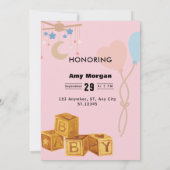 Gepersonaliseerde tekst en foto Baby shower Kaart (Achterkant)