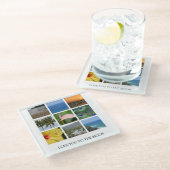 Gepersonaliseerde tekst en foto collage Hawaii Glazen Onderzetter (Schuin)