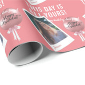 Gepersonaliseerde tekst en foto van beste vriend o cadeaupapier (Rol Hoek)