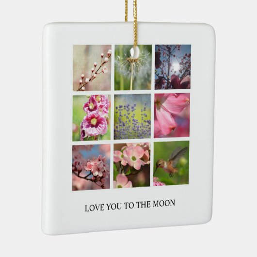 Gepersonaliseerde tekst- en fotocollage keramisch ornament (Rechts)