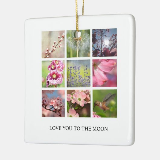 Gepersonaliseerde tekst- en fotocollage keramisch ornament (Links)