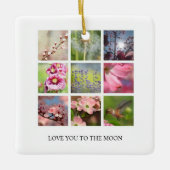 Gepersonaliseerde tekst- en fotocollage keramisch ornament (Voorkant)