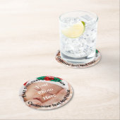 Gepersonaliseerde tekst en fotomalplaatje ronde kartonnen onderzetter (Insitu)