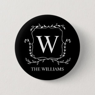 Gepersonaliseerde tekst en monogram Logo Ronde Button 5,7 Cm