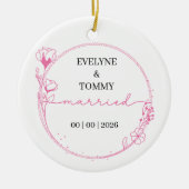 Gepersonaliseerde tekst, foto script getrouwd keramisch ornament (Voorkant)
