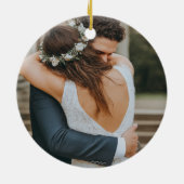 Gepersonaliseerde tekst, foto script getrouwd keramisch ornament (Achterkant)