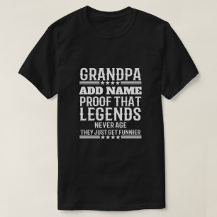 Gepersonaliseerde tekst Grappig Opa Bewijs dat leg T-shirt