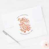 Gepersonaliseerde tekst Grateful Heart Thanksgivin Ronde Sticker (Envelop)