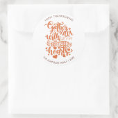 Gepersonaliseerde tekst Grateful Heart Thanksgivin Ronde Sticker (Tas)