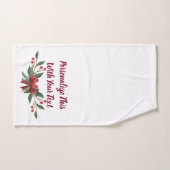 Gepersonaliseerde tekst Holly en Berry Kerstmis Bad Handdoek (Handdoek)