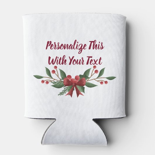 Gepersonaliseerde tekst Holly en Berry Kerstmis Blikjeskoeler (Achterkant)