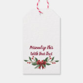 Gepersonaliseerde tekst Holly en Berry Kerstmis Cadeaulabel (Achterkant)