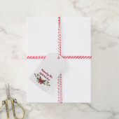 Gepersonaliseerde tekst Holly en Berry Kerstmis Cadeaulabel (Met Touw)