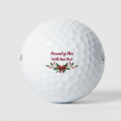 Gepersonaliseerde tekst Holly en Berry Kerstmis Golfballen (Voorkant)