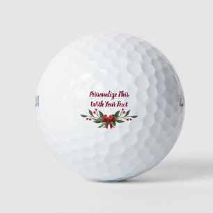Gepersonaliseerde tekst Holly en Berry Kerstmis Golfballen