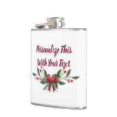 Gepersonaliseerde tekst Holly en Berry Kerstmis Heupfles (Links)