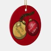 Gepersonaliseerde Tekst Kerstboom Baubles Cartoon Keramisch Ornament (Rechts)