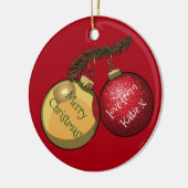 Gepersonaliseerde Tekst Kerstboom Baubles Cartoon Keramisch Ornament (Links)