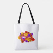 Gepersonaliseerde Tekst Kleurrijke Meisjesachtige Tote Bag (Achterkant)