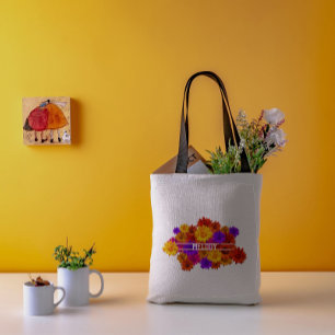 Gepersonaliseerde Tekst Kleurrijke Meisjesachtige Tote Bag